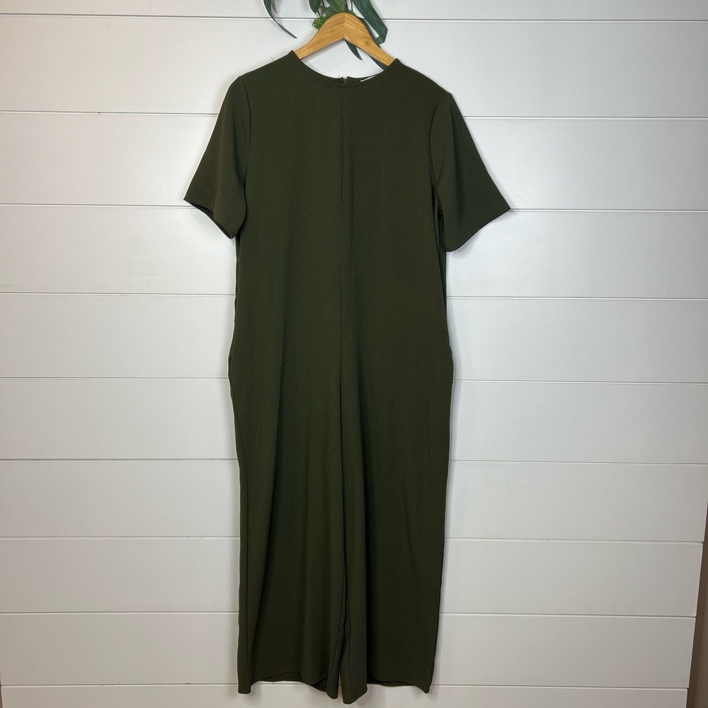 Ces Femme Green Short Sleeve Wide Leg Romper - Size Large - NWOT